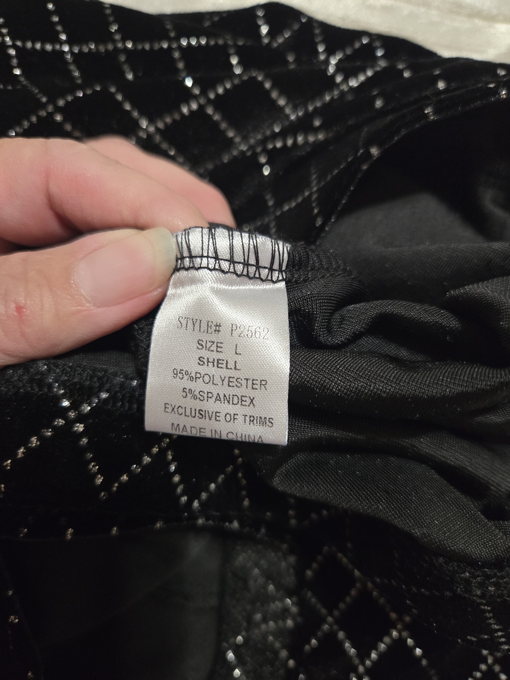 Bear Dance Black Velvet Pants with Silver Diamond Accent Size L EUC. - Picture 6 of 11